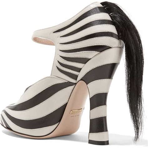 gucci zebra shoes with tail|Gucci's Mind–Boggling Lesley Zebra Leather & Fur .